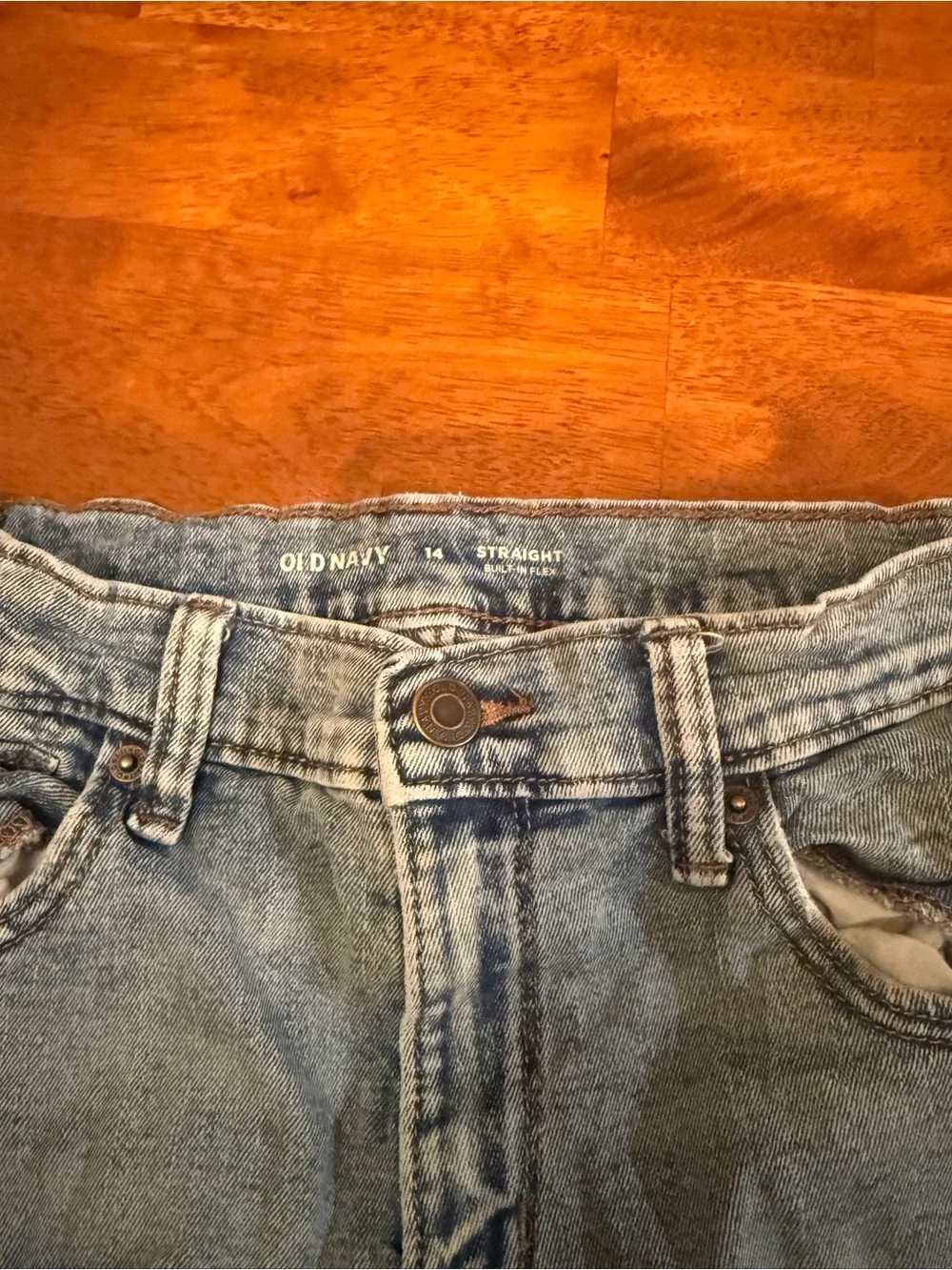 Light Wash Straight Leg Jeans - 2 pair
